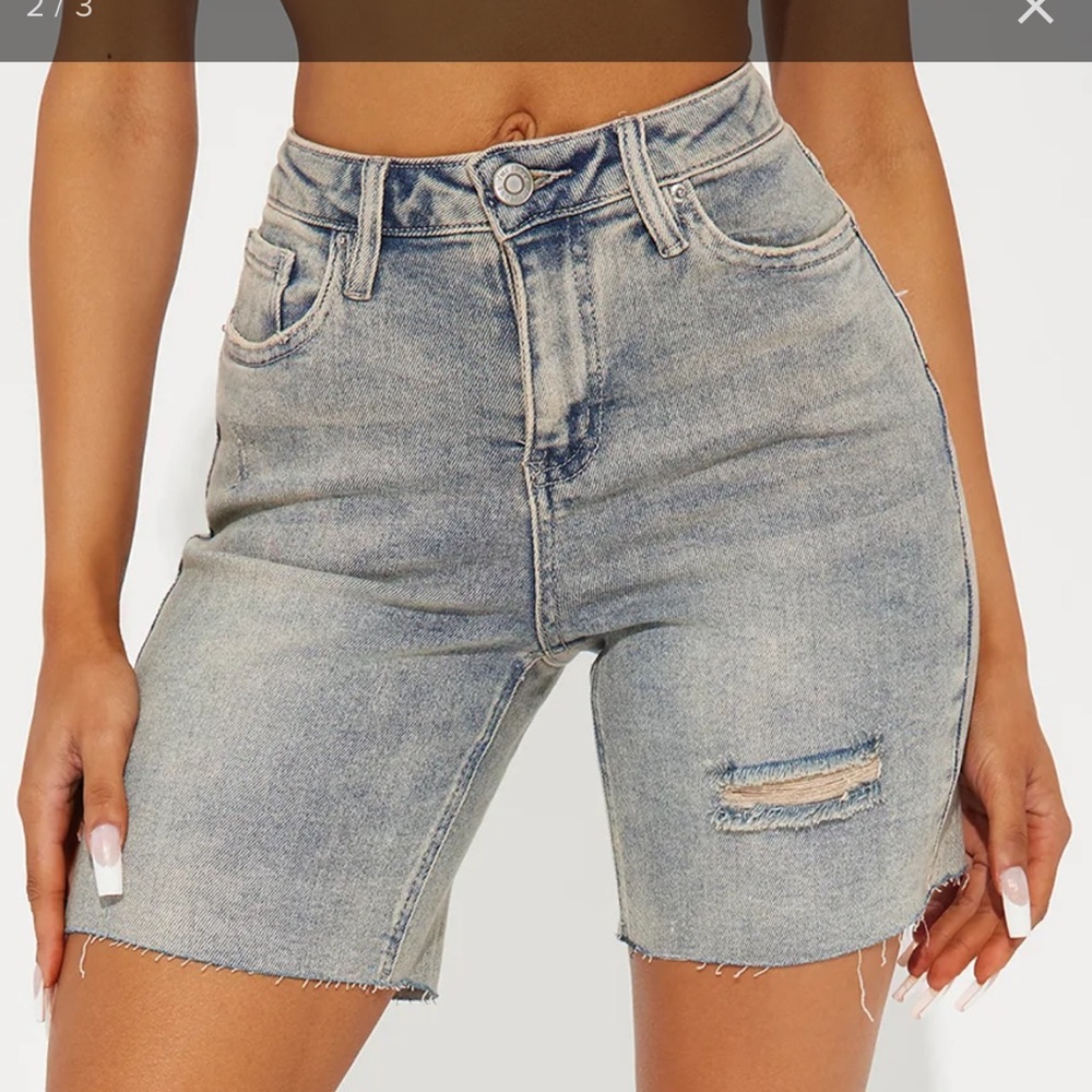 Stretch Denim Bermuda Shorts